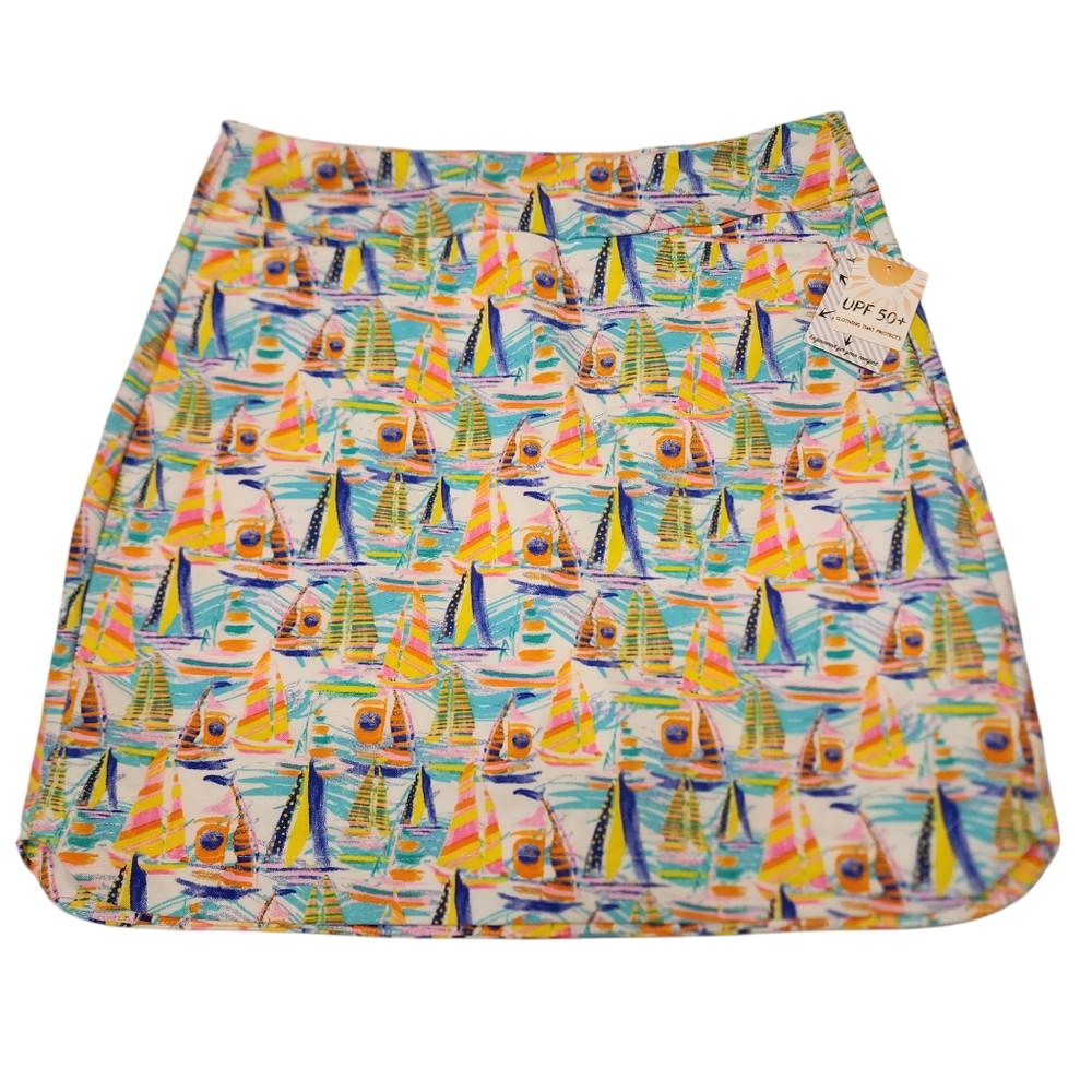 Lulu-B Colorful Sailboat Print Skort